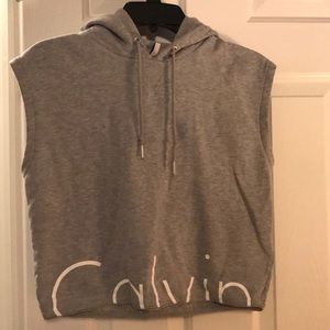 Calvin Klein sleeveless short length hoodie